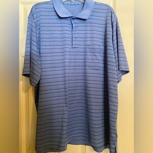 Men's Blue Striped Polo Shirt. Size XXL.